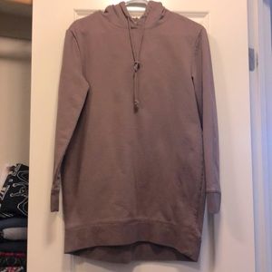 G by Guess longline hoody taupe color in size small